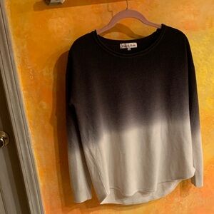 CAbi Black and White Ombre Long Sleeve Top